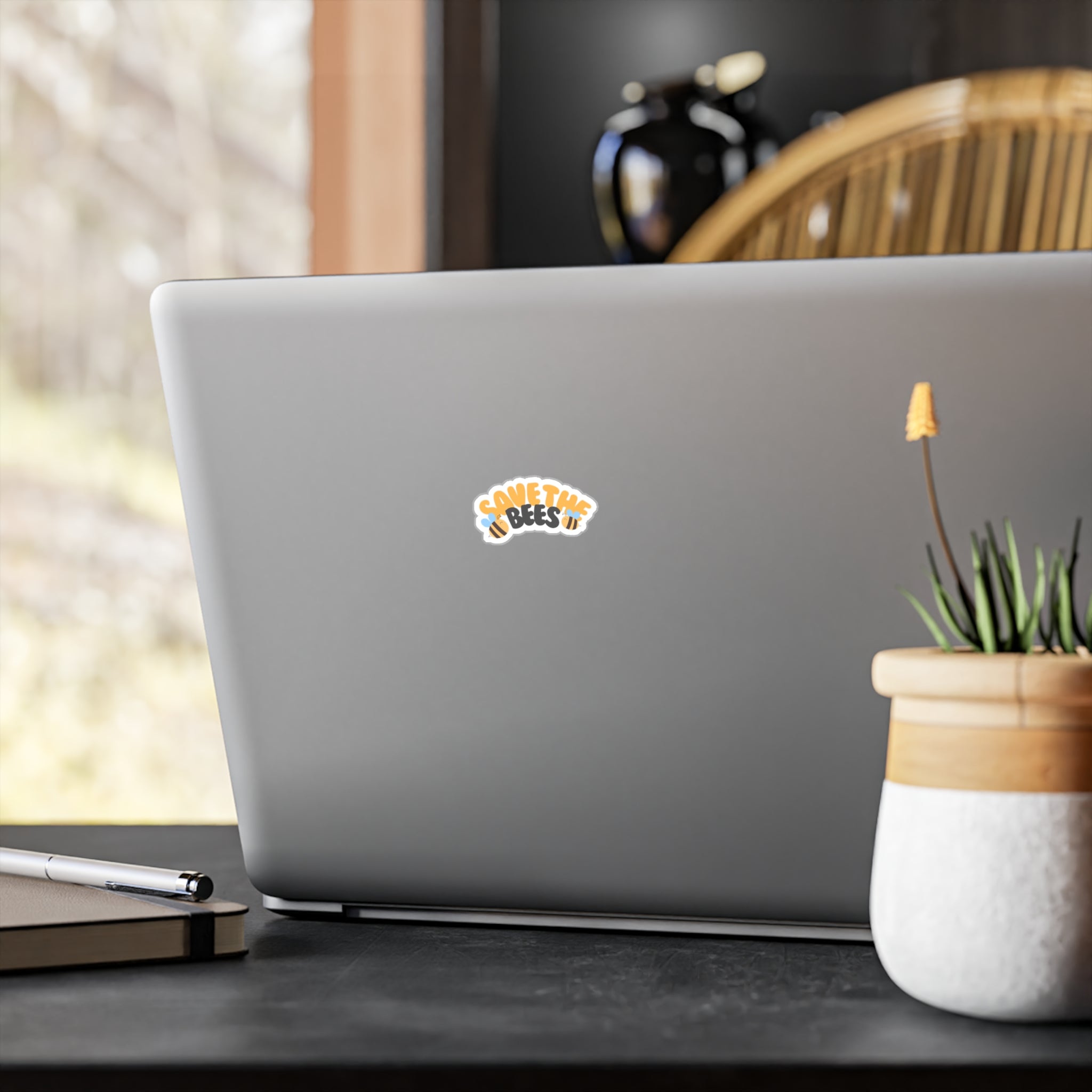 Save the Bees Vinyl Sticker — Kiss-Cut Eco Awareness Decal