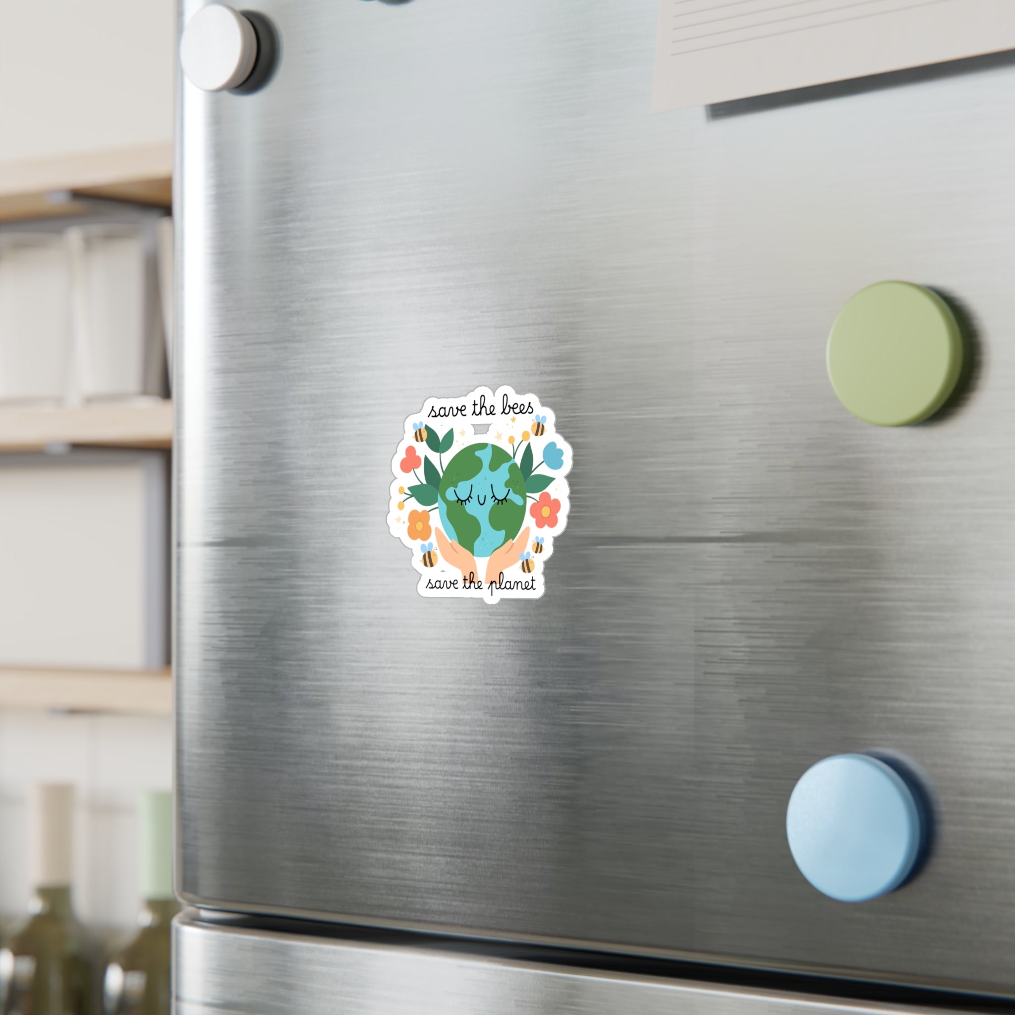 Save the Bees, Save the Planet Vinyl Sticker/Eco Kiss-Cut Decal