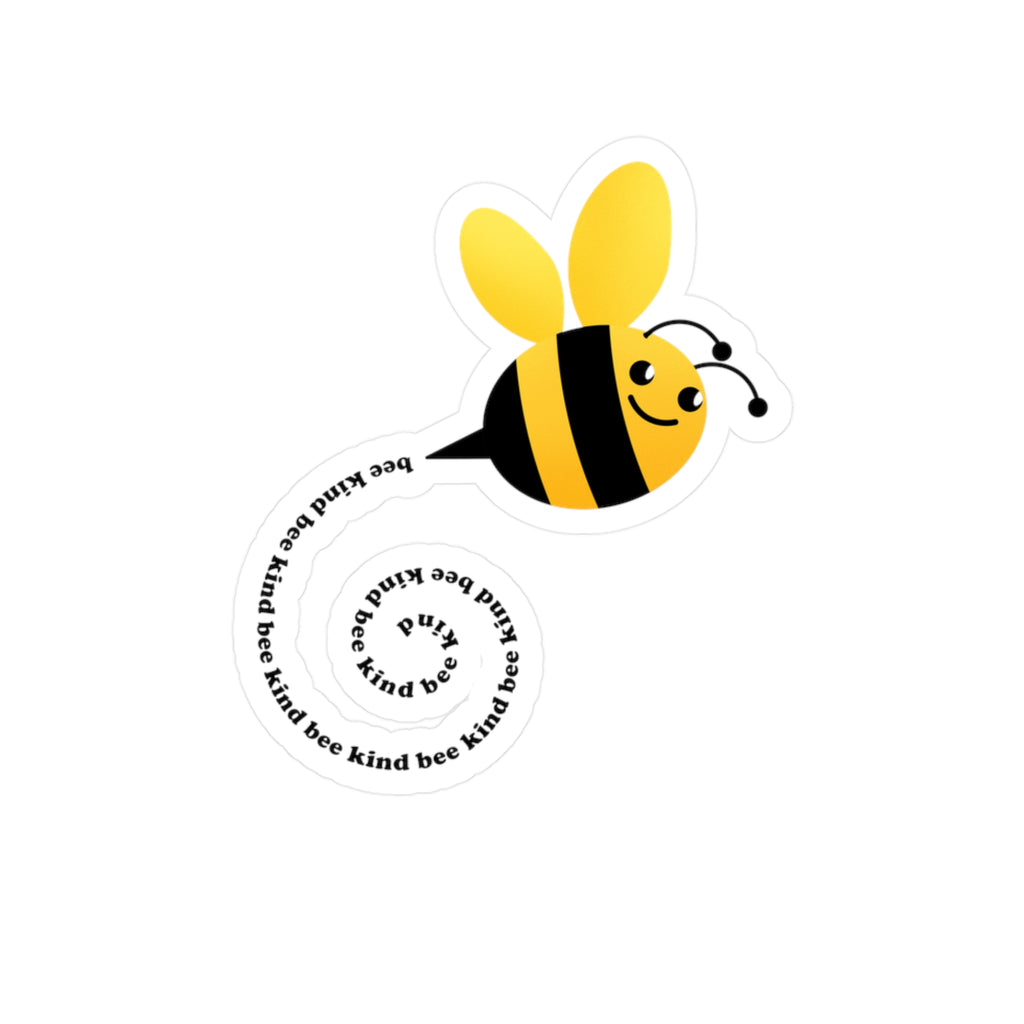Bee Kind Kiss-Cut Vinyl Sticker -Eco-Friendly Decal for Laptops, Water Bottles & Cars