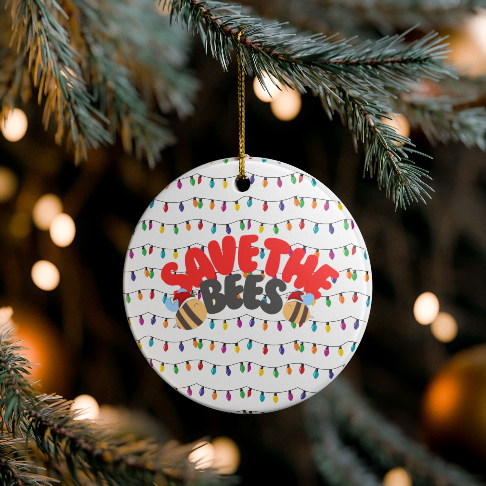 Save the Bees Ceramic Ornament – Eco-Friendly