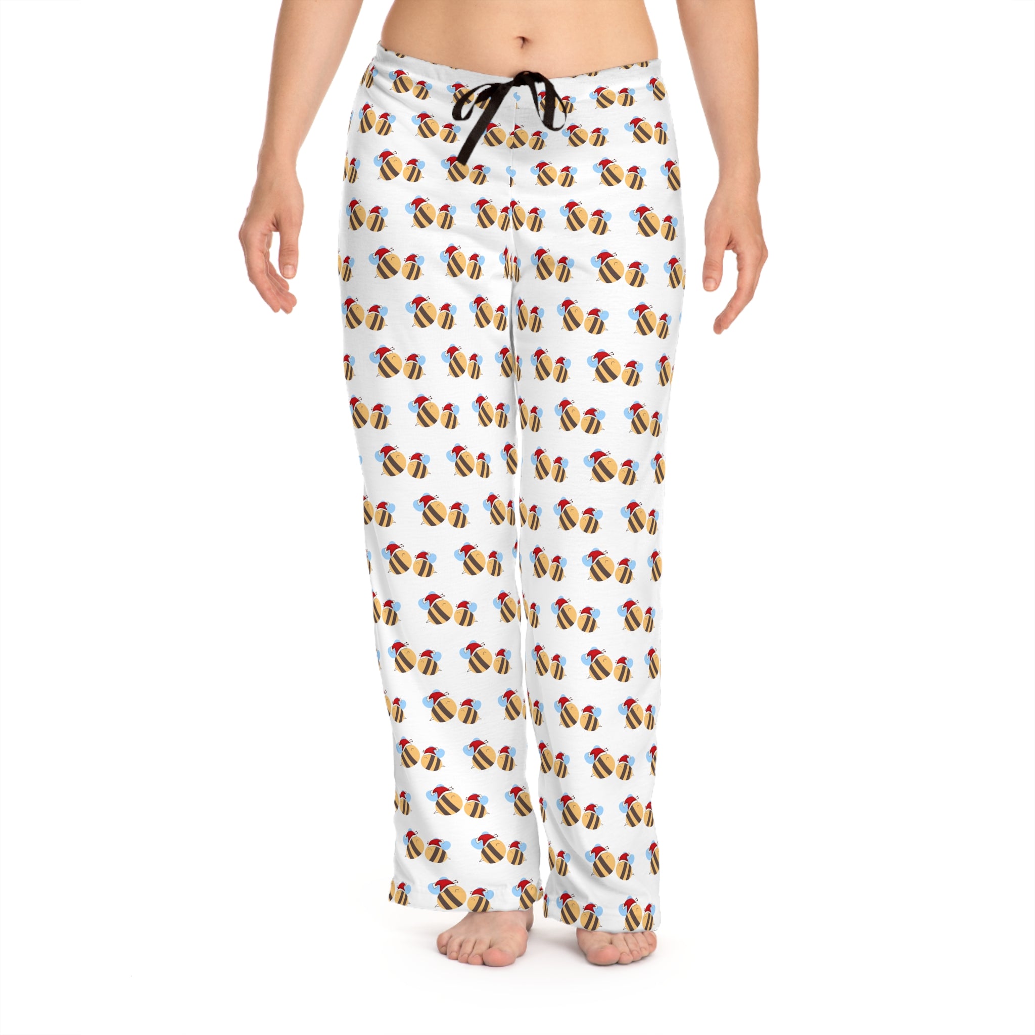 Colorful Bee Print Pajama Pants, Relaxing Lounge Wear, Sleep Pants, Gift for Her, Cozy Nightwear, Cute Loungewear