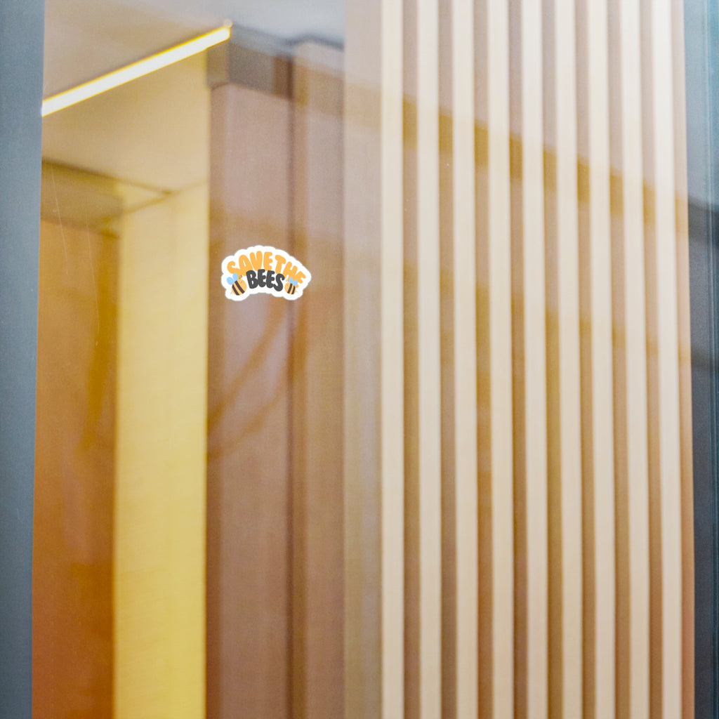 Save the Bees Vinyl Sticker — Kiss-Cut Eco Awareness Decal