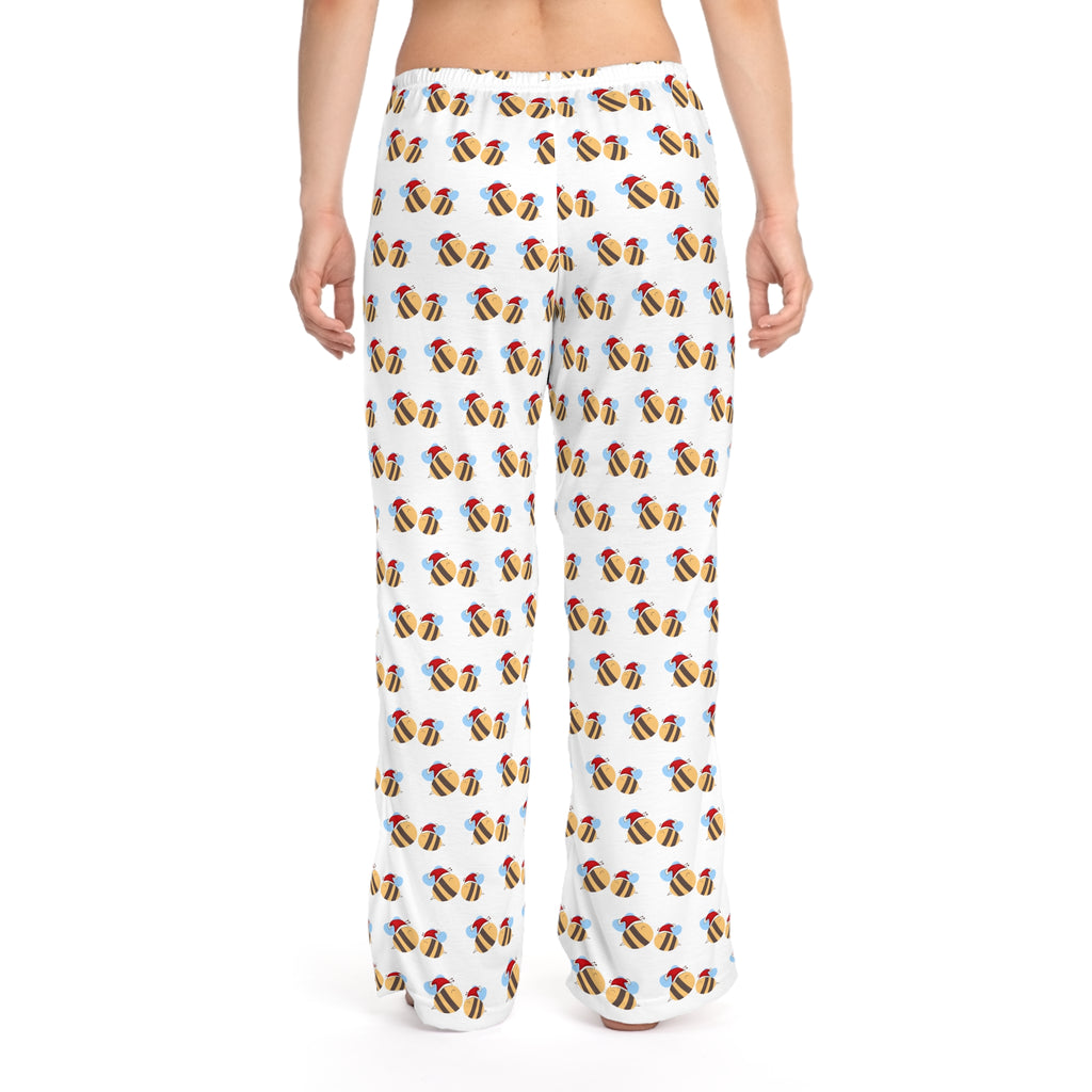 Colorful Bee Print Pajama Pants, Relaxing Lounge Wear, Sleep Pants, Gift for Her, Cozy Nightwear, Cute Loungewear