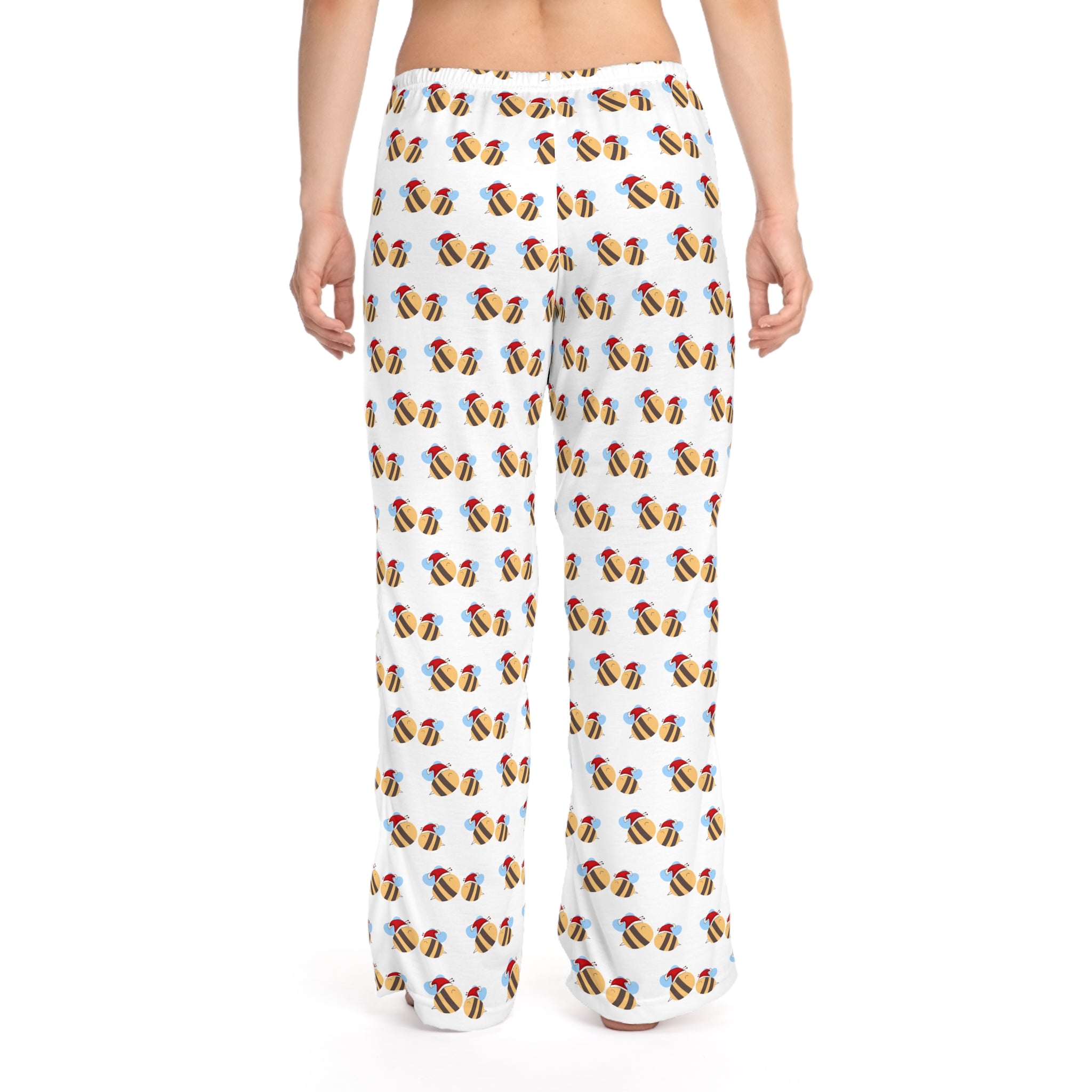 Colorful Bee Print Pajama Pants, Relaxing Lounge Wear, Sleep Pants, Gift for Her, Cozy Nightwear, Cute Loungewear