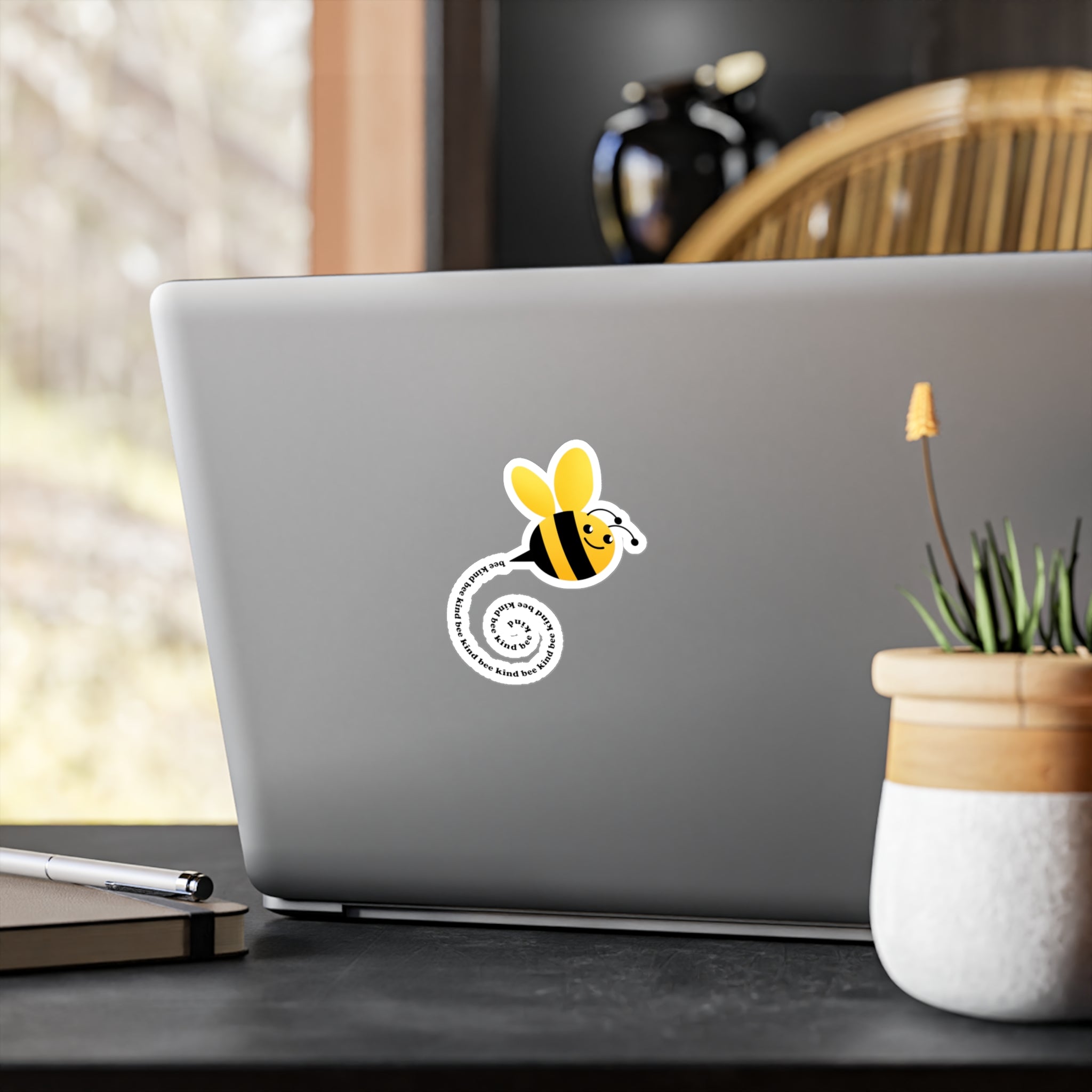 Bee Kind Kiss-Cut Vinyl Sticker -Eco-Friendly Decal for Laptops, Water Bottles & Cars