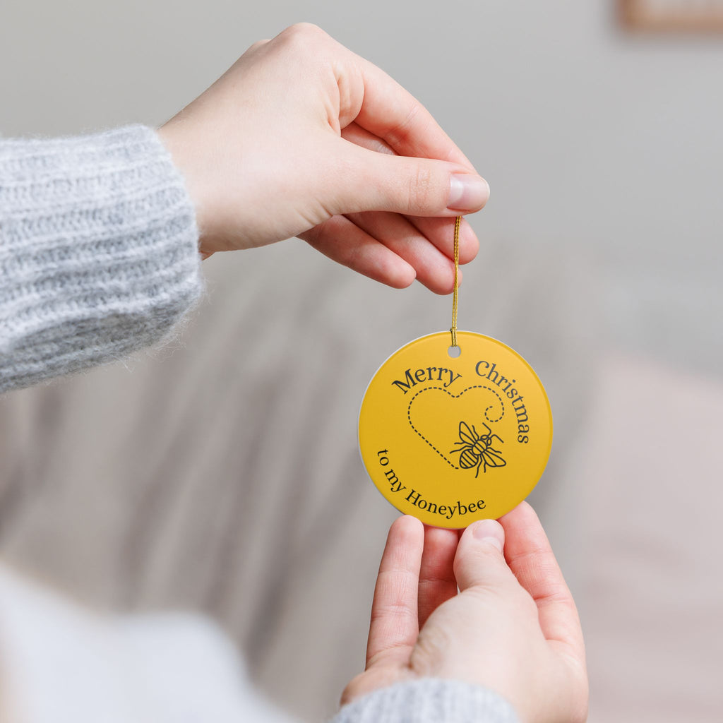 Ceramic Ornament "Merry Christmas to My Honeybee" – Eco-Friendly